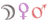 Moon, venus, mars