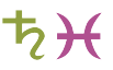 Saturn symbol next to the Pisces glyph